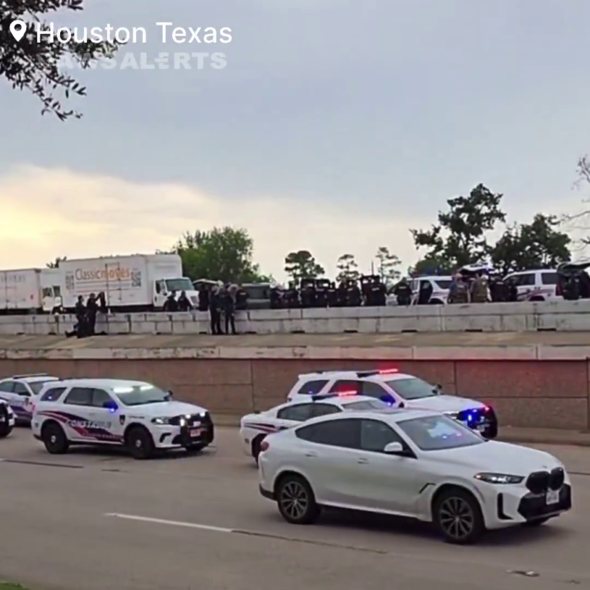 A Woman Armed With A Gun Has Created A Traffic Nightmare During A Standoff On I-45 South In Spring, Texas