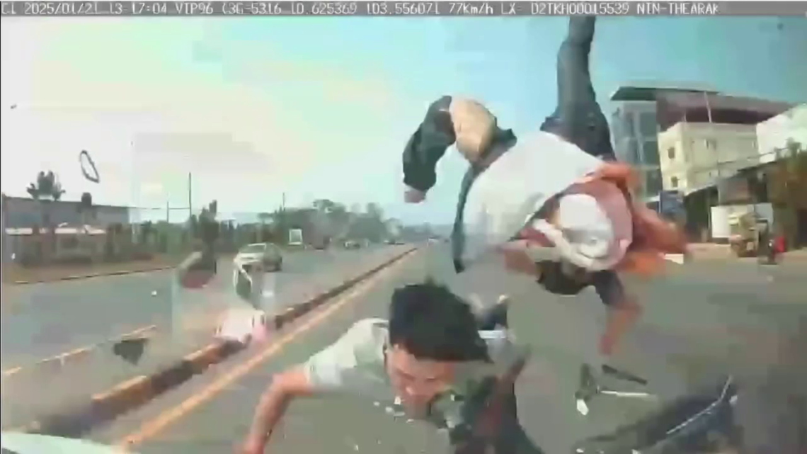 Motorcyclist And His Passenger Landed Already Dead