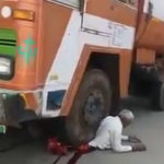 Old Dude Crushed Under Truck & Holding On