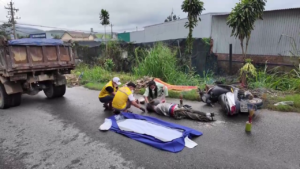 The Skull Of A 38-Year-Old Motorcyclist Burst Under The Wheels Of A Dump Truck