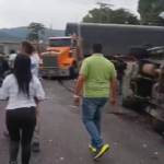 A Truck That Lost Control Caused A Serious Accident. Colombia