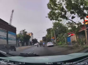 Fatal Fall Of A Motorcyclist. Vietnam