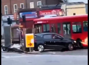 Man Rammed Into A Petrol Station, Then Into The Back Of A Van