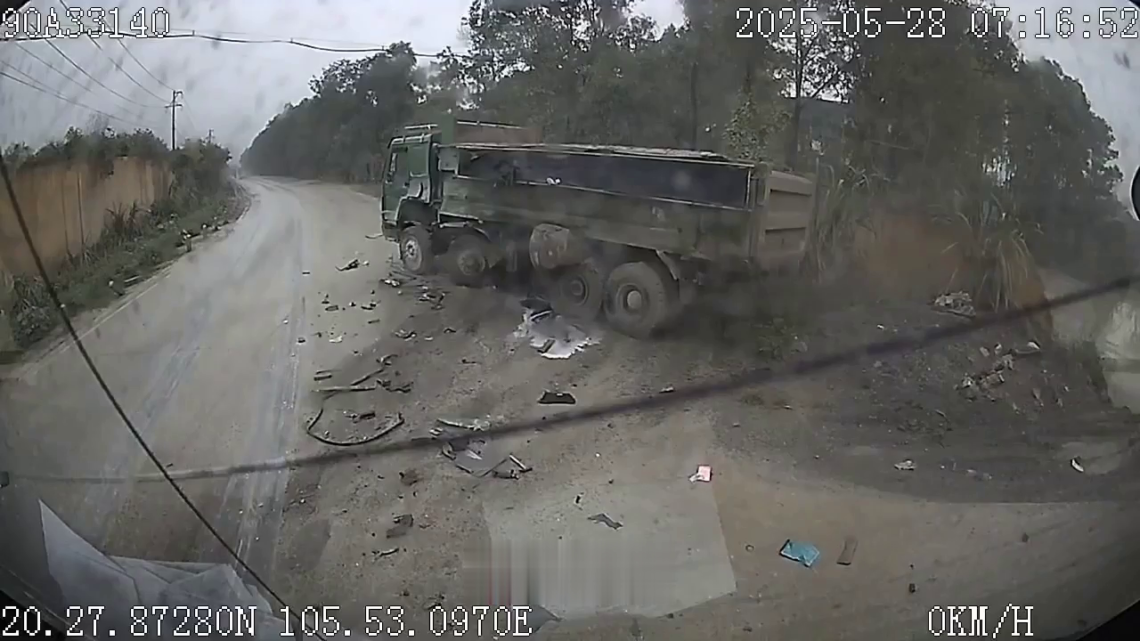 The Dump Truck Driver Flew Out