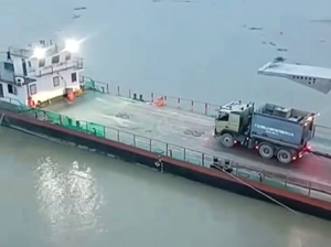 Part Of The Bridge Under Construction Collapsed Into The Water During Loading Onto A Ship