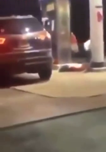 Mad Bastard Trampled To Death A Young Guy At A Gas Station. USA