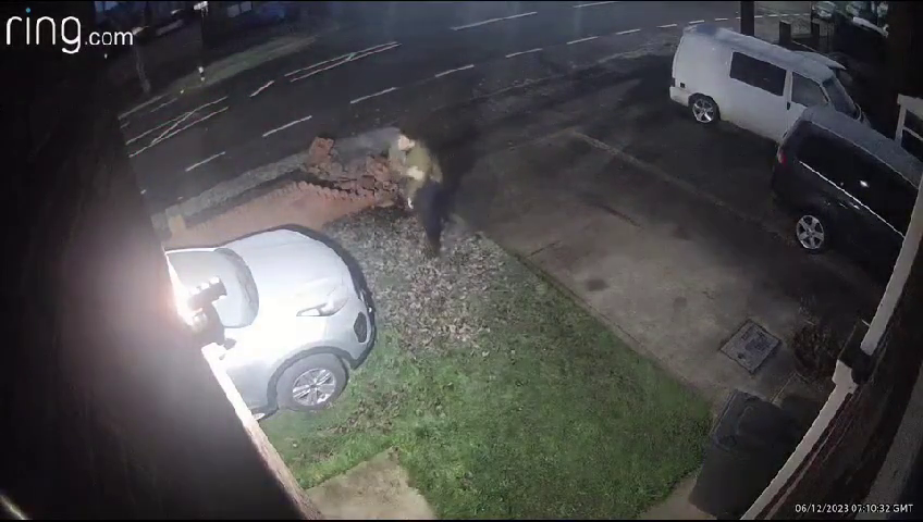 A Man Broke A Wall With His Back When A Car Thief Stole His Car