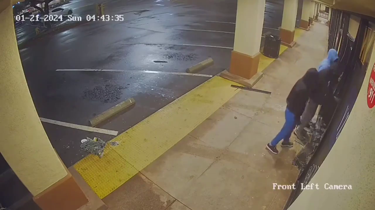 Thieves Use Stolen Government Car To Break Into Bellflower Sneaker Shop. California, USA