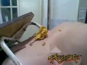 A guy is pierced through with a stool 1 A guy is pierced through with a stool