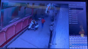 The Murderer With The Gun And His Victim Run In Different Directions